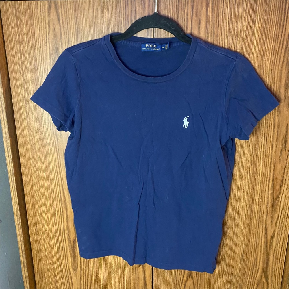 Polo Ralph Lauren T-Shirt Women‎ Medium Blue Short Sleeve Pony Logo Cotton Tee